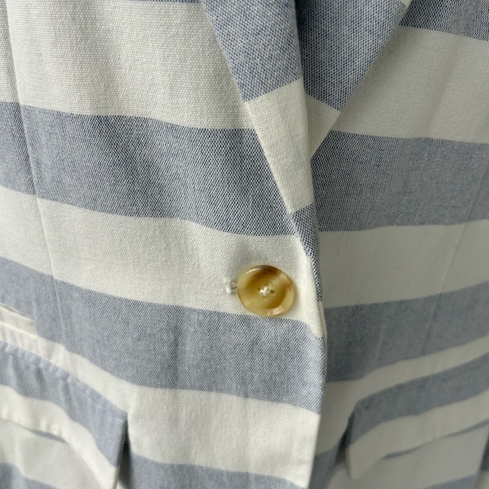 Merona 100% Cotton Striped Business Work Office One Button Blazer NWOT Size 14 - Picture 3 of 9